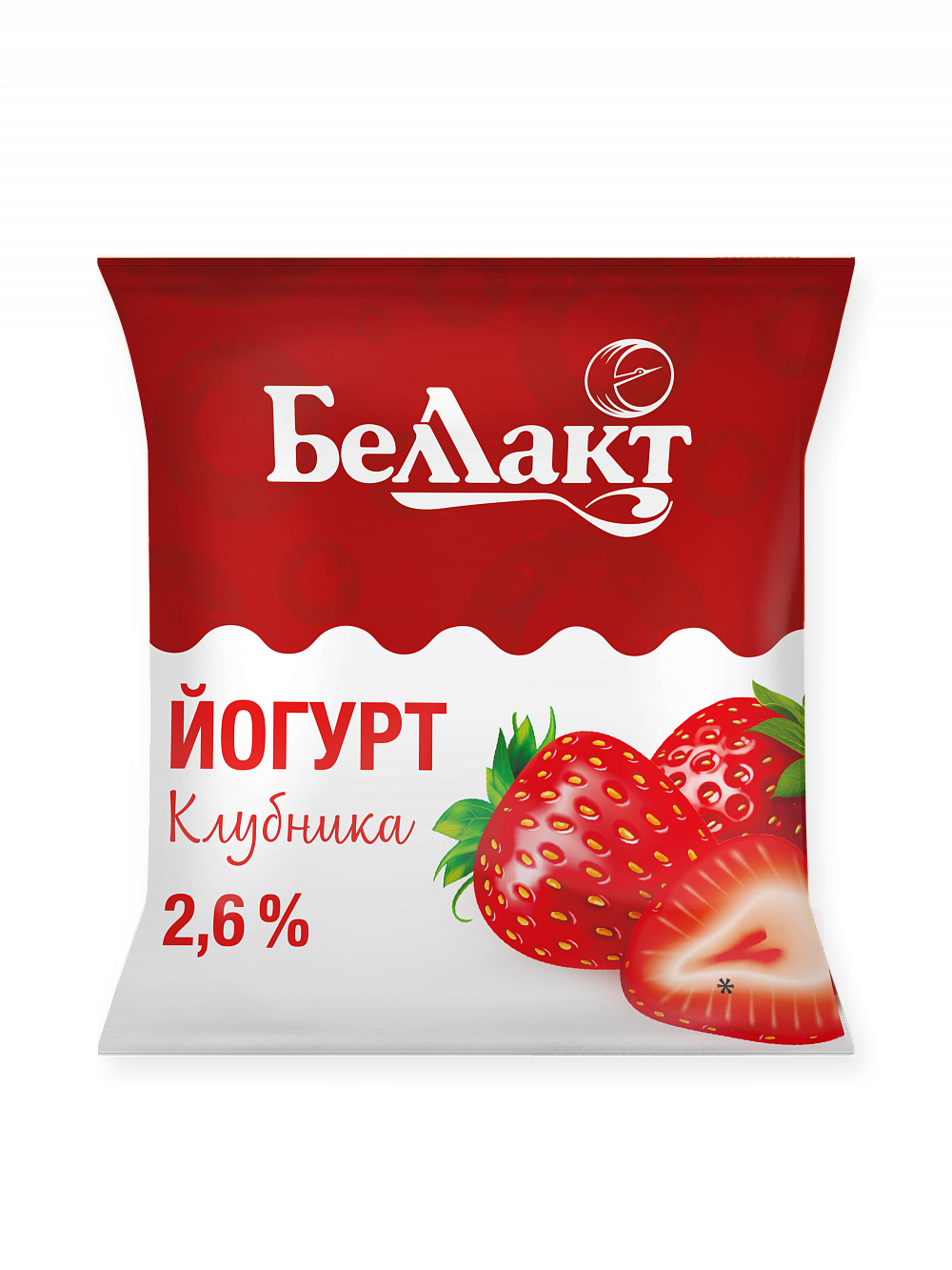 Йогурт сладкий с ароматом клубники, 2,6%